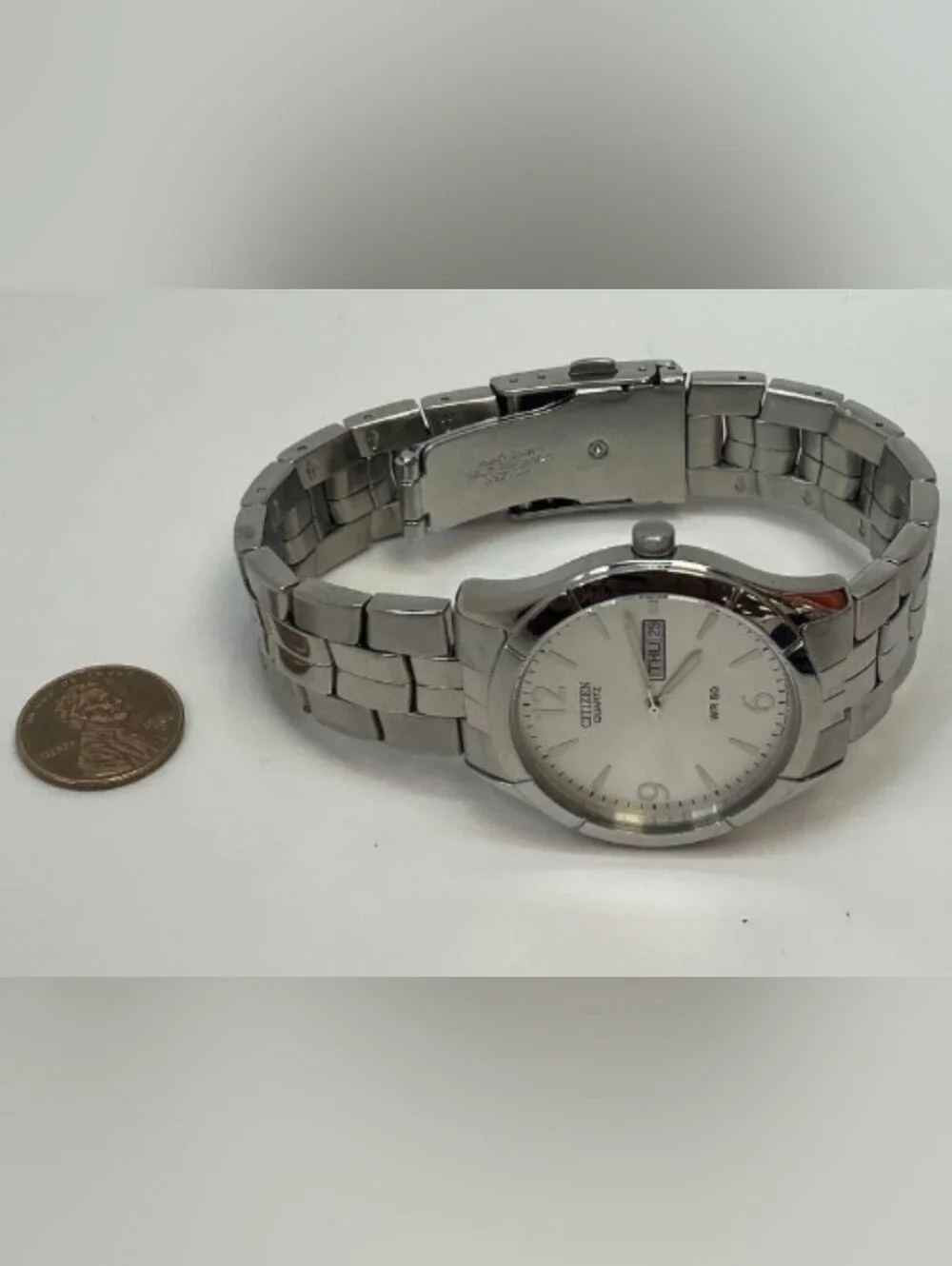 Citizen Quartz Silver Stainless Steel Men's Watch model BK3830-51A NWOT